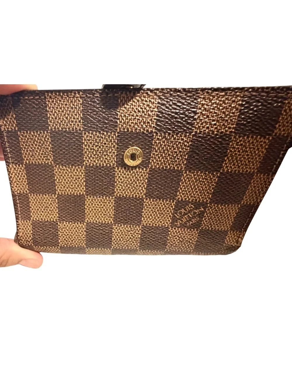 Louis Vuitton Damier Ebene Canvas Wallet Brown Checkered Pattern